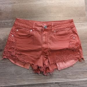 american eagle shorts, size us 8, stretch, hi-rise festival